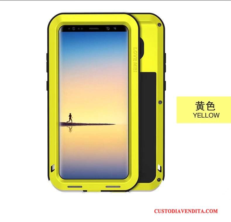 Custodia Samsung Galaxy Note 8 Silicone Tre Difese Metallo, Cover Samsung Galaxy Note 8 Protezione Tutto Incluso Anti-caduta