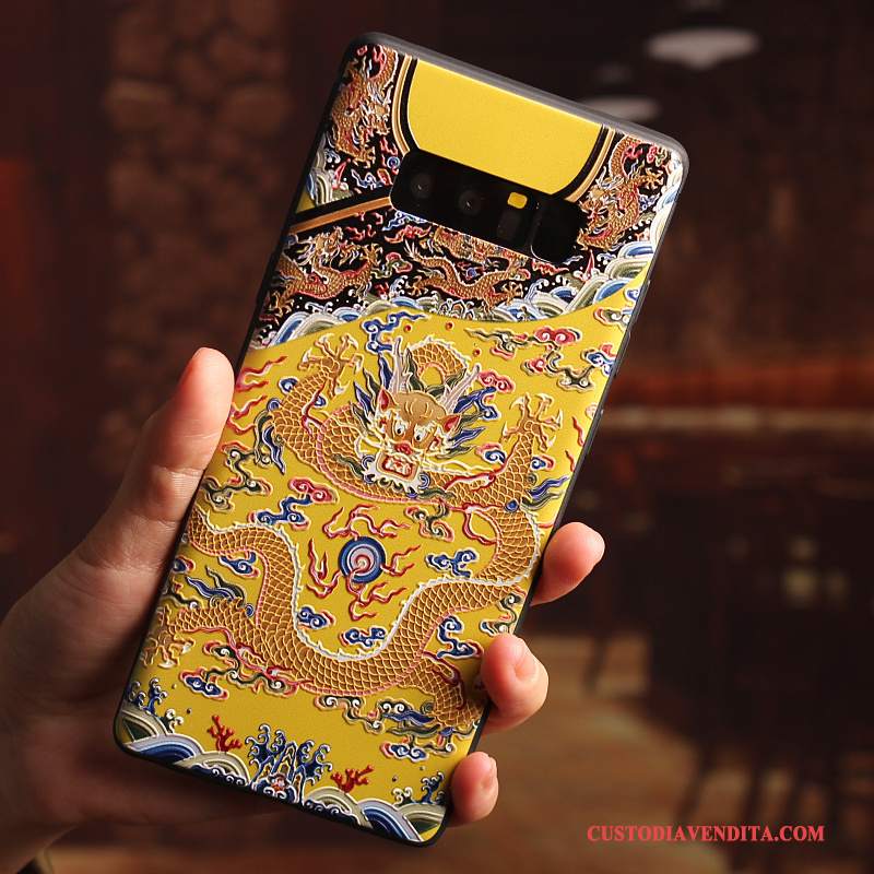 Custodia Samsung Galaxy Note 8 Silicone Tutto Incluso Palazzo, Cover Samsung Galaxy Note 8 Creativo Giallo Di Personalità