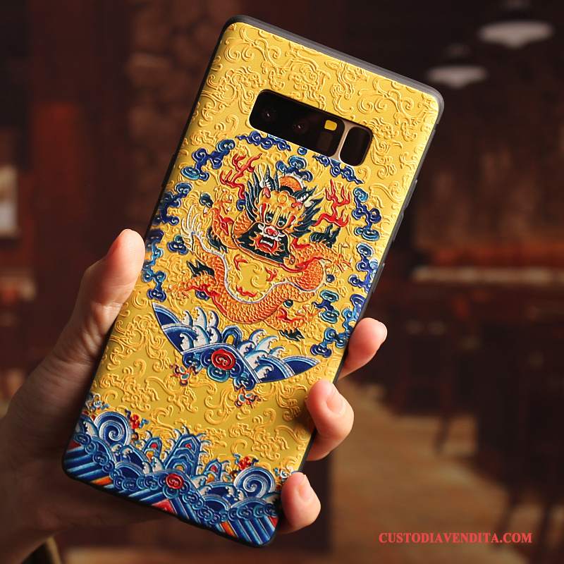 Custodia Samsung Galaxy Note 8 Silicone Tutto Incluso Palazzo, Cover Samsung Galaxy Note 8 Creativo Giallo Di Personalità