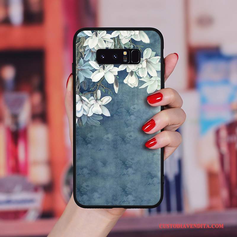 Custodia Samsung Galaxy Note 8 Vintage Tutto Incluso Morbido, Cover Samsung Galaxy Note 8 Silicone Telefono Fiori