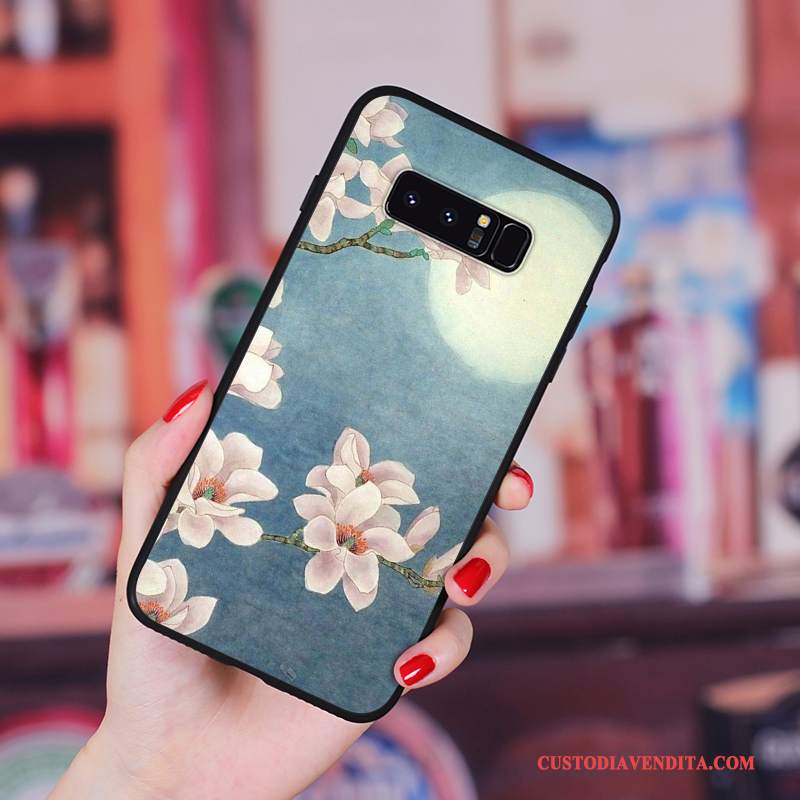 Custodia Samsung Galaxy Note 8 Vintage Tutto Incluso Morbido, Cover Samsung Galaxy Note 8 Silicone Telefono Fiori