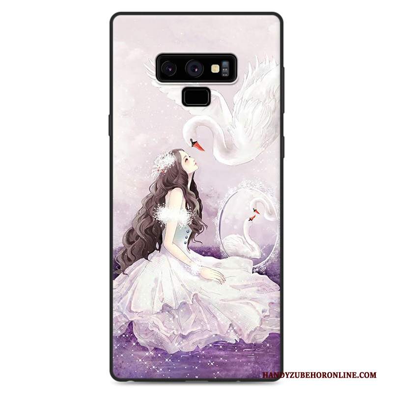 Custodia Samsung Galaxy Note 9 Cartone Animato Telefono Porpora, Cover Samsung Galaxy Note 9 Protezione Anti-caduta Tutto Incluso