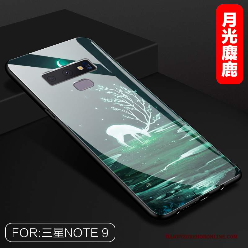 Custodia Samsung Galaxy Note 9 Creativo Verde Vetro, Cover Samsung Galaxy Note 9 Specchio Tutto Incluso