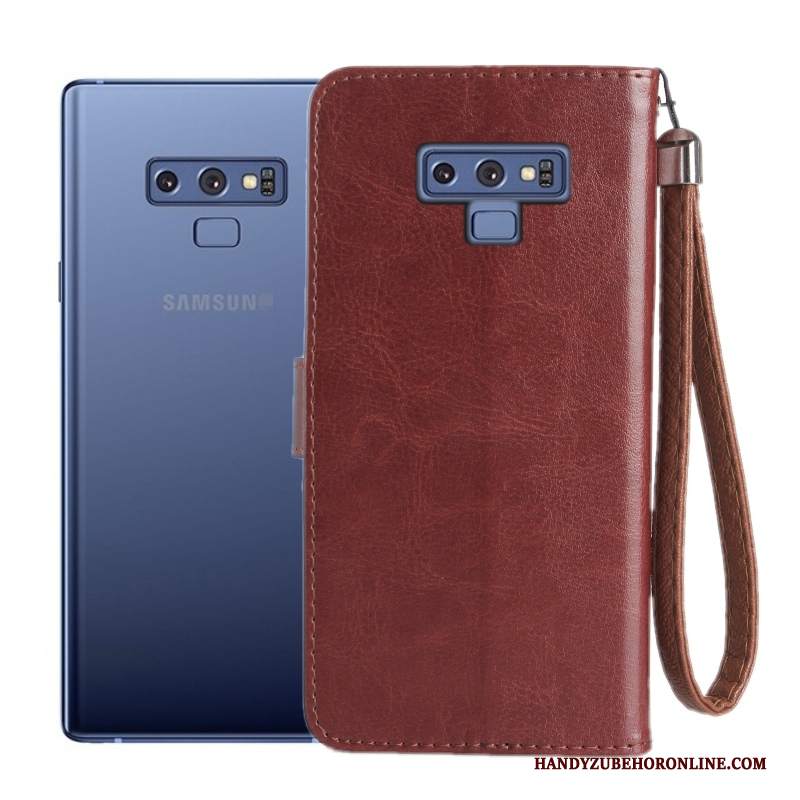 Custodia Samsung Galaxy Note 9 Folio Tutto Incluso Morbido, Cover Samsung Galaxy Note 9 Pelle Rosa Anti-caduta