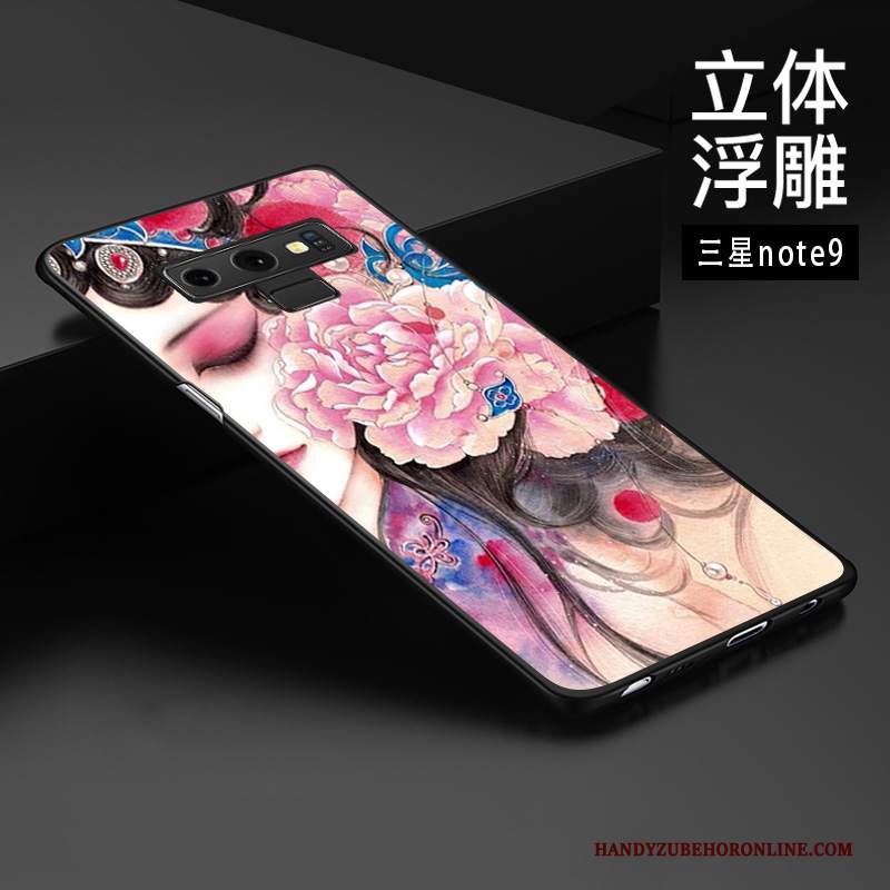 Custodia Samsung Galaxy Note 9 Goffratura Stile Cinese Di Personalità, Cover Samsung Galaxy Note 9 Protezione Tendenza Anti-caduta