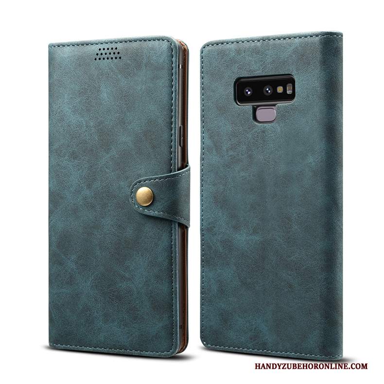 Custodia Samsung Galaxy Note 9 Pelle Anti-cadutatelefono, Cover Samsung Galaxy Note 9 Folio Morbido Verde