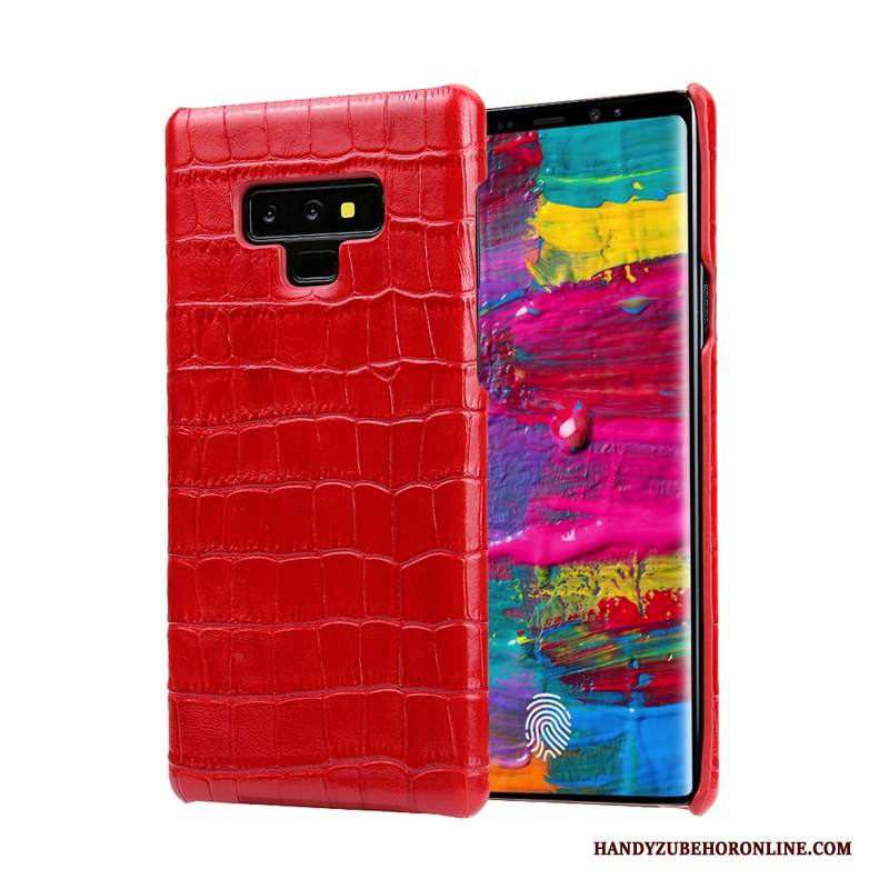 Custodia Samsung Galaxy Note 9 Pelle Lussotelefono, Cover Samsung Galaxy Note 9 Protezione Mucca Nero