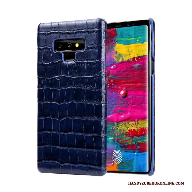 Custodia Samsung Galaxy Note 9 Pelle Lussotelefono, Cover Samsung Galaxy Note 9 Protezione Mucca Nero