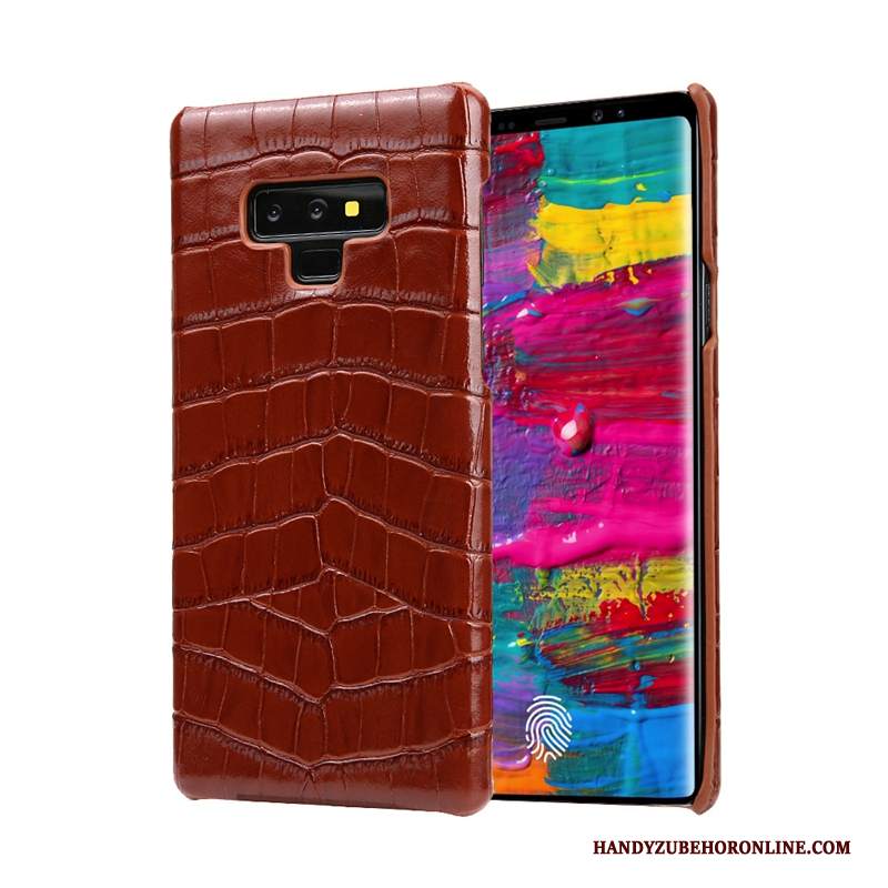 Custodia Samsung Galaxy Note 9 Pelle Lussotelefono, Cover Samsung Galaxy Note 9 Protezione Mucca Nero