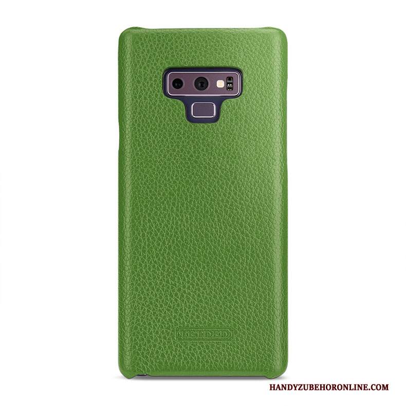 Custodia Samsung Galaxy Note 9 Pelle Telefono Verde, Cover Samsung Galaxy Note 9 Protezione Coperchio Posteriore