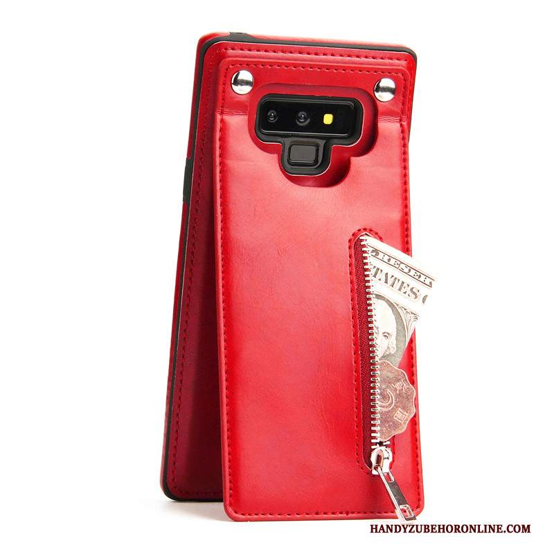 Custodia Samsung Galaxy Note 9 Pelle Verdetelefono, Cover Samsung Galaxy Note 9 Protezione Cerniera