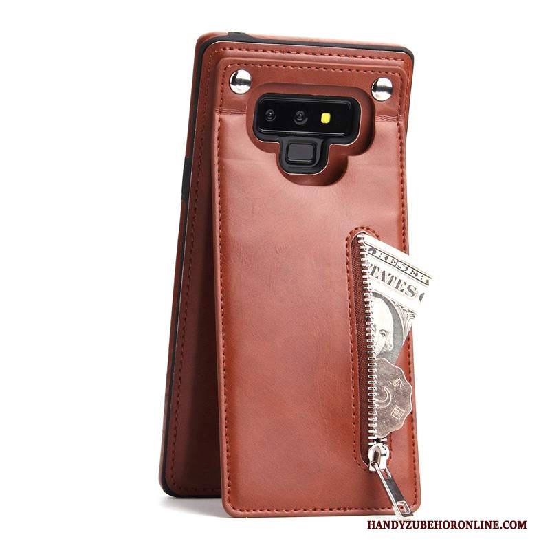 Custodia Samsung Galaxy Note 9 Pelle Verdetelefono, Cover Samsung Galaxy Note 9 Protezione Cerniera