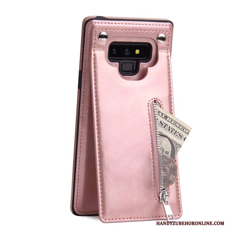 Custodia Samsung Galaxy Note 9 Pelle Verdetelefono, Cover Samsung Galaxy Note 9 Protezione Cerniera