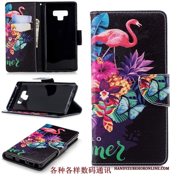 Custodia Samsung Galaxy Note 9 Portafoglio Carta Anti-caduta, Cover Samsung Galaxy Note 9 Pelle Telefono Marchio Di Tendenza