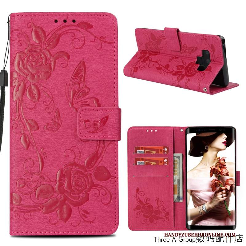 Custodia Samsung Galaxy Note 9 Protezione Telefono Nuovo, Cover Samsung Galaxy Note 9 Creativo Rosa Di Personalità