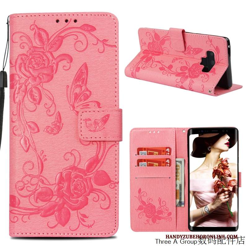 Custodia Samsung Galaxy Note 9 Protezione Telefono Nuovo, Cover Samsung Galaxy Note 9 Creativo Rosa Di Personalità