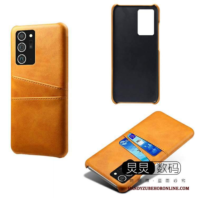 Custodia Samsung Galaxy Note20 Pelle Carta Giallo, Cover Samsung Galaxy Note20 Vintage Telefono