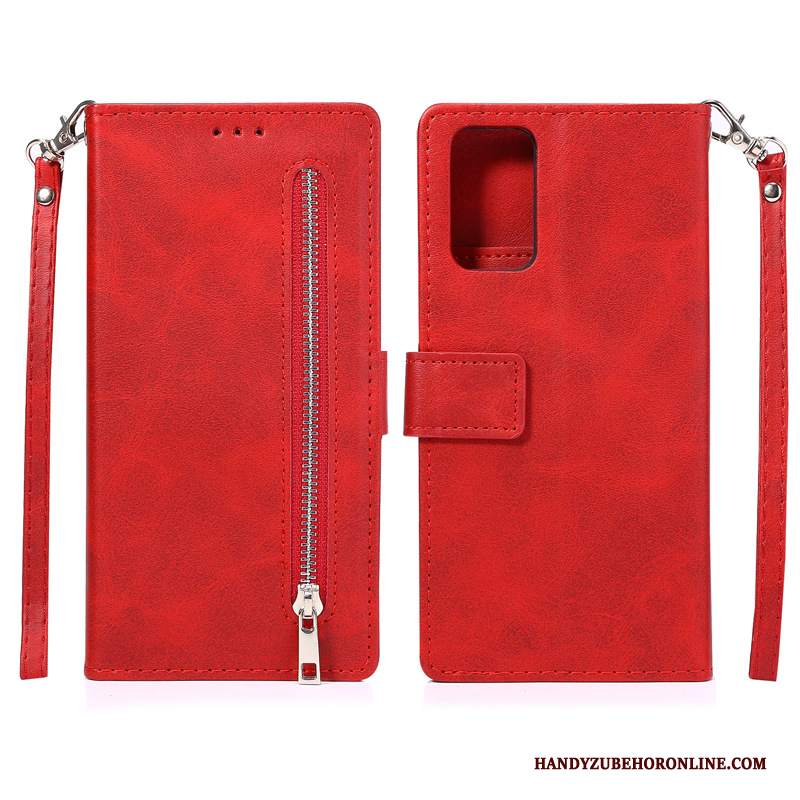 Custodia Samsung Galaxy Note20 Ultra Pelle Rosso, Cover Samsung Galaxy Note20 Ultra