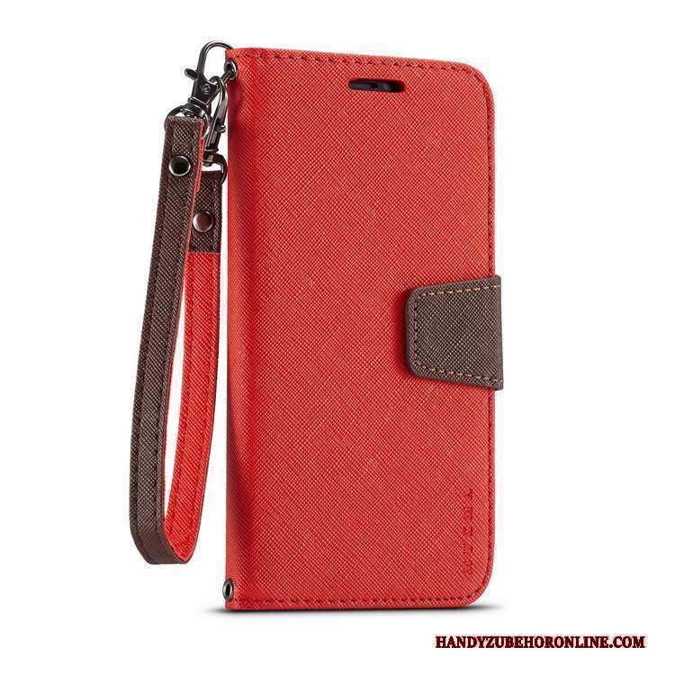 Custodia Samsung Galaxy S10 5g Pelle Tela Rosso, Cover Samsung Galaxy S10 5g Folio Telefono