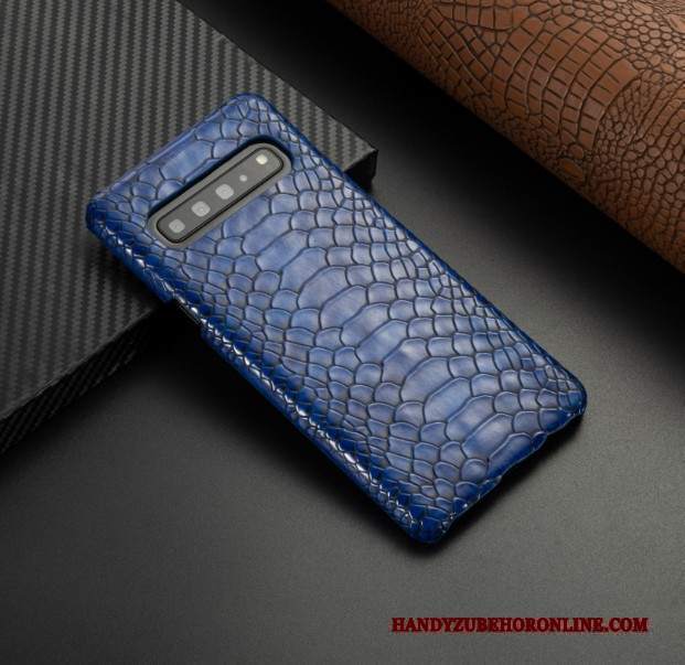 Custodia Samsung Galaxy S10 5g Pelle Telefono Blu, Cover Samsung Galaxy S10 5g Protezione Affari