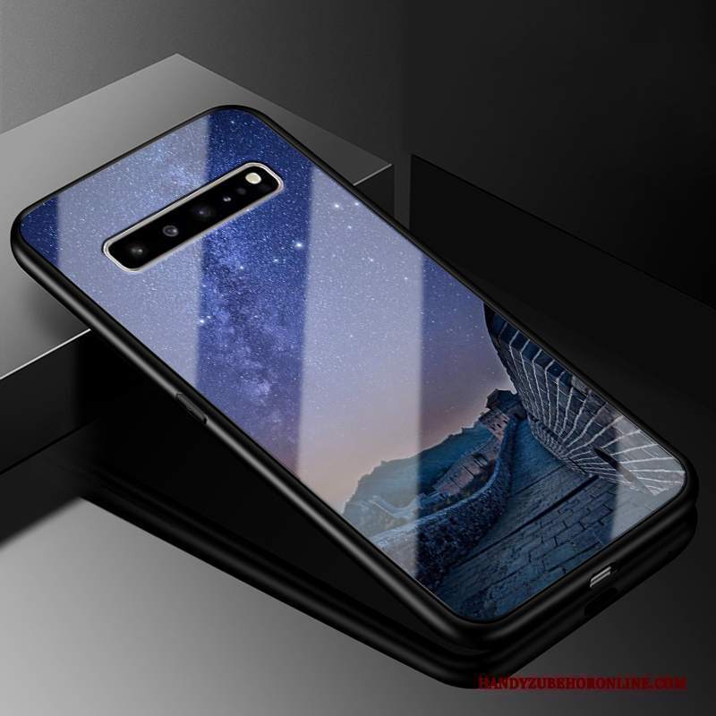 Custodia Samsung Galaxy S10 5g Silicone Blu Scuro Anti-caduta, Cover Samsung Galaxy S10 5g Protezione Tutto Incluso Di Personalità