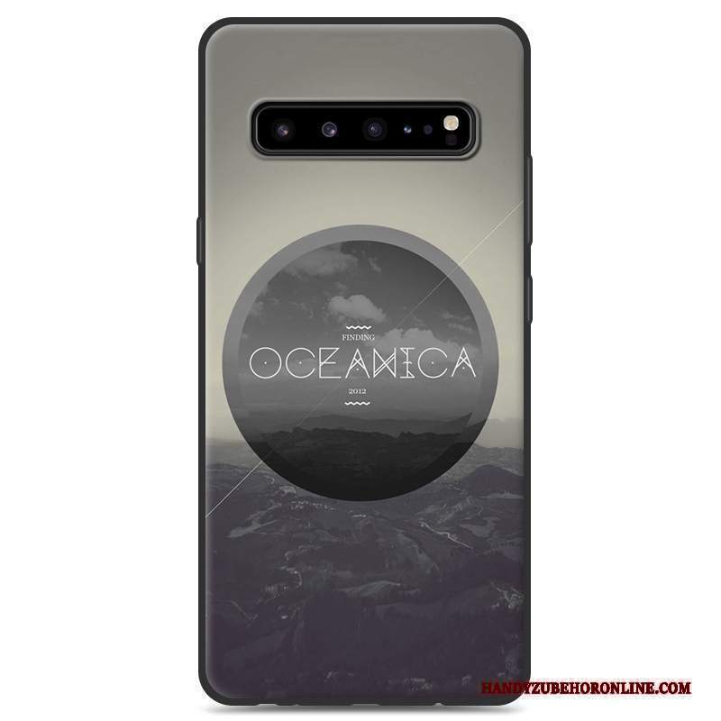 Custodia Samsung Galaxy S10 5g Silicone Grigio Nero, Cover Samsung Galaxy S10 5g Protezione Di Personalitàtelefono