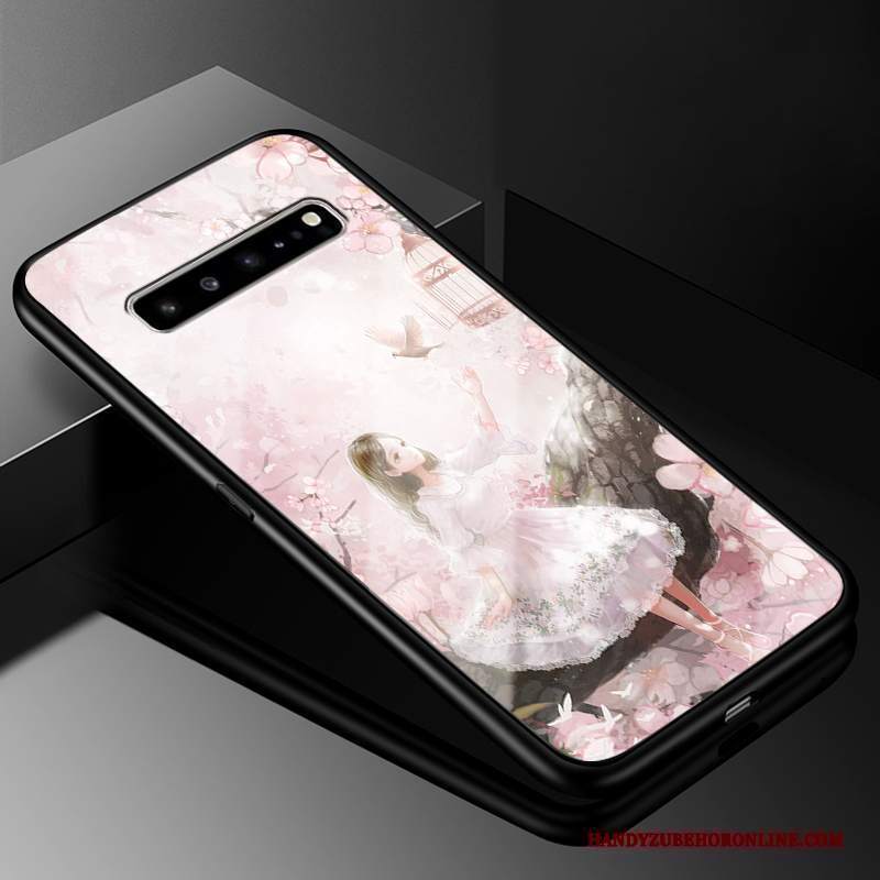 Custodia Samsung Galaxy S10 5g Silicone Rosa Vetro, Cover Samsung Galaxy S10 5g Protezione Morbido Anti-caduta