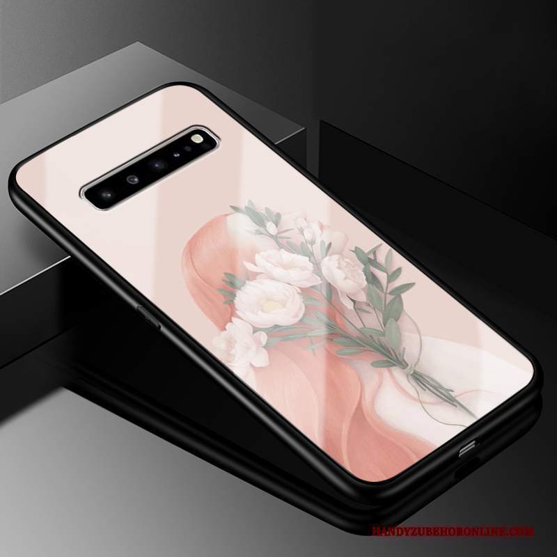 Custodia Samsung Galaxy S10 5g Silicone Rosa Vetro, Cover Samsung Galaxy S10 5g Protezione Morbido Anti-caduta