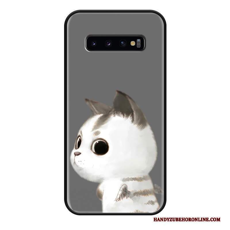 Custodia Samsung Galaxy S10 Cartone Animato Anti-caduta Amanti, Cover Samsung Galaxy S10 Goffratura Grigio Bello