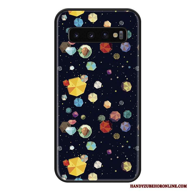 Custodia Samsung Galaxy S10 Cartone Animato Telefono Colorato, Cover Samsung Galaxy S10 Creativo Blu Stellato