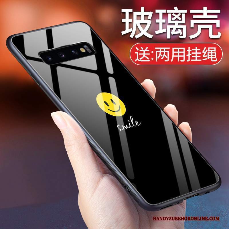 Custodia Samsung Galaxy S10+ Cartone Animato Tutto Incluso Morbido, Cover Samsung Galaxy S10+ Protezione Bello Nero