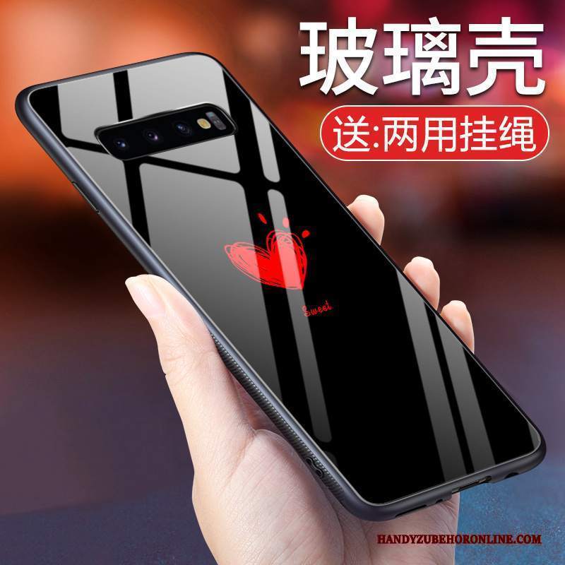 Custodia Samsung Galaxy S10+ Cartone Animato Tutto Incluso Morbido, Cover Samsung Galaxy S10+ Protezione Bello Nero