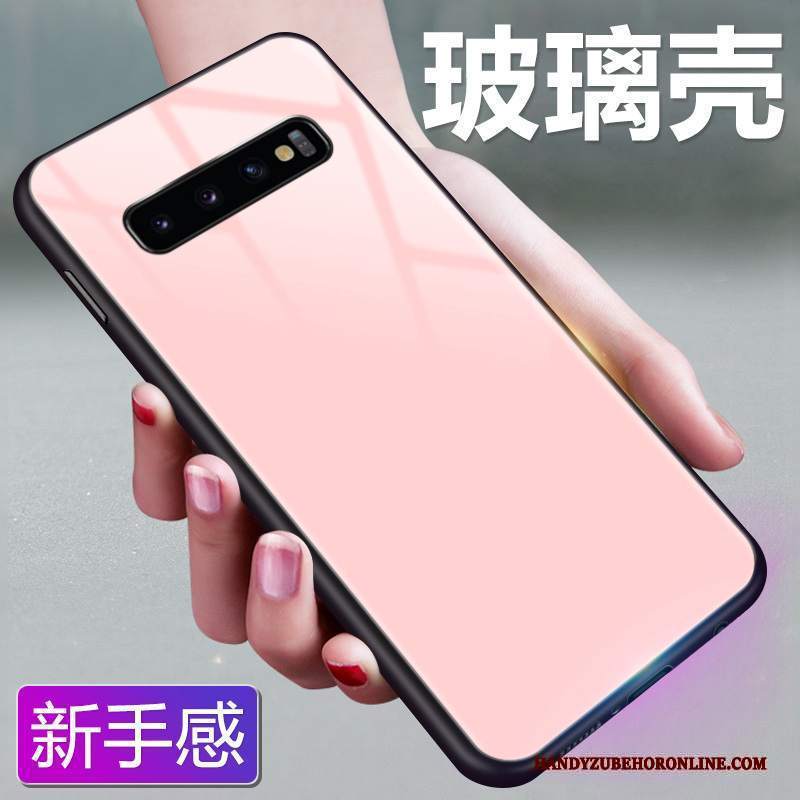 Custodia Samsung Galaxy S10+ Colore Rosa Monocromatico, Cover Samsung Galaxy S10+ Protezione Vento Vetro