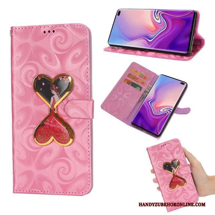 Custodia Samsung Galaxy S10 Colore Sabbie Mobili Rosa, Cover Samsung Galaxy S10 Folio Anti-cadutatelefono