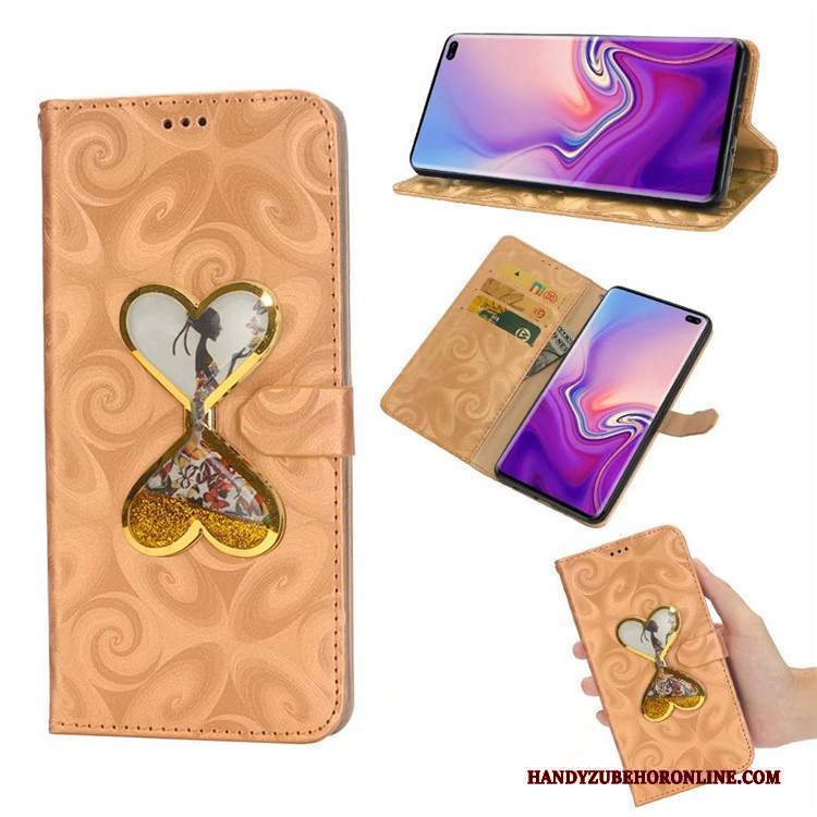 Custodia Samsung Galaxy S10 Colore Sabbie Mobili Rosa, Cover Samsung Galaxy S10 Folio Anti-cadutatelefono