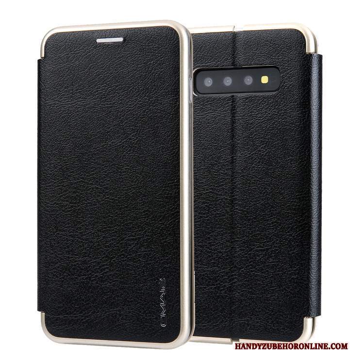 Custodia Samsung Galaxy S10+ Creativo Carta Grigio, Cover Samsung Galaxy S10+ Folio Tutto Incluso Anti-caduta