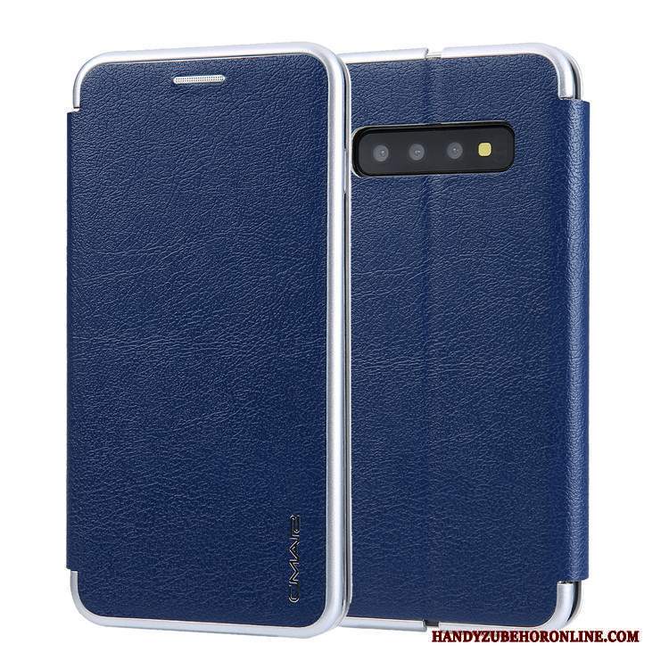 Custodia Samsung Galaxy S10+ Creativo Carta Grigio, Cover Samsung Galaxy S10+ Folio Tutto Incluso Anti-caduta