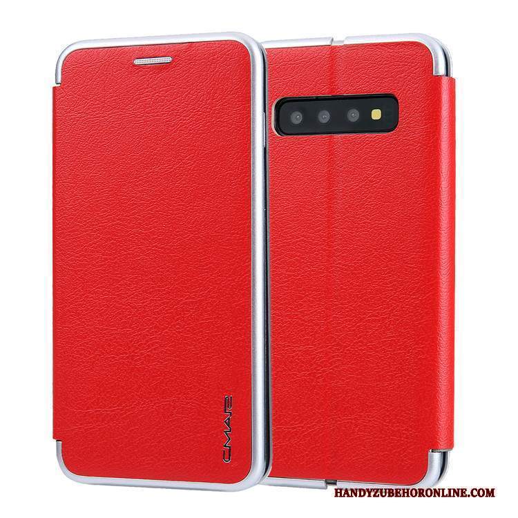 Custodia Samsung Galaxy S10+ Creativo Carta Grigio, Cover Samsung Galaxy S10+ Folio Tutto Incluso Anti-caduta