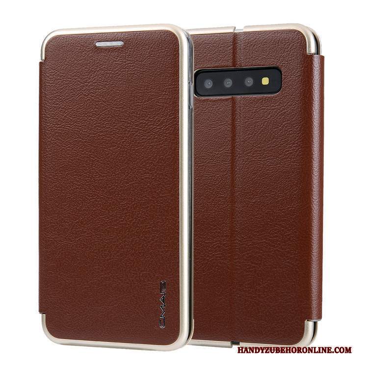 Custodia Samsung Galaxy S10+ Creativo Carta Grigio, Cover Samsung Galaxy S10+ Folio Tutto Incluso Anti-caduta