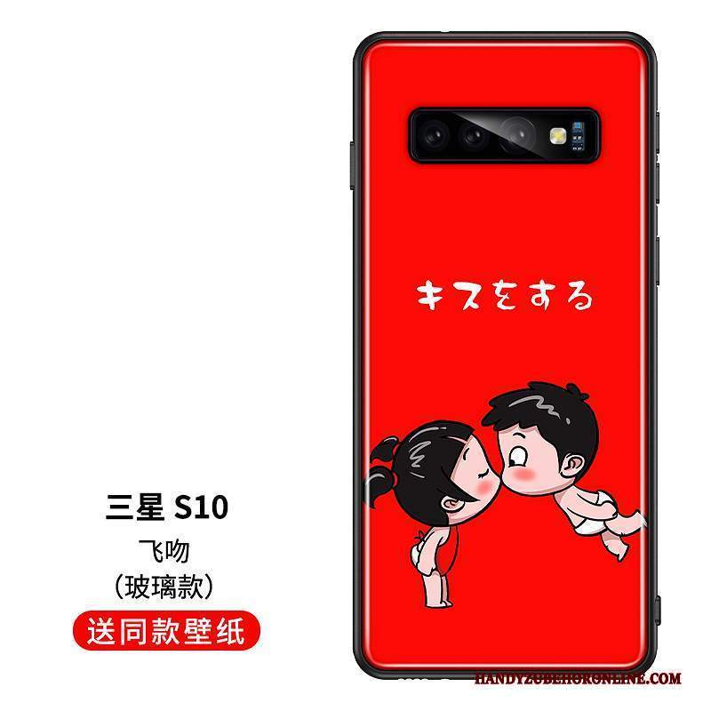 Custodia Samsung Galaxy S10 Creativo Di Personalità Amanti, Cover Samsung Galaxy S10 Silicone Morbido Rosso