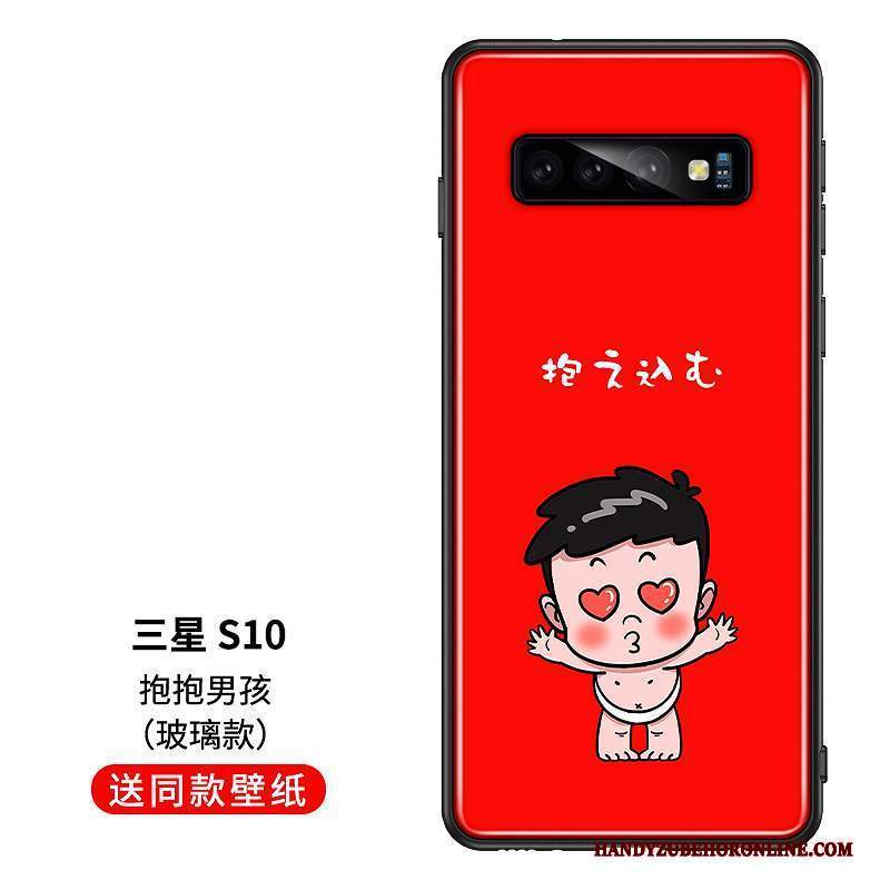 Custodia Samsung Galaxy S10 Creativo Di Personalità Amanti, Cover Samsung Galaxy S10 Silicone Morbido Rosso