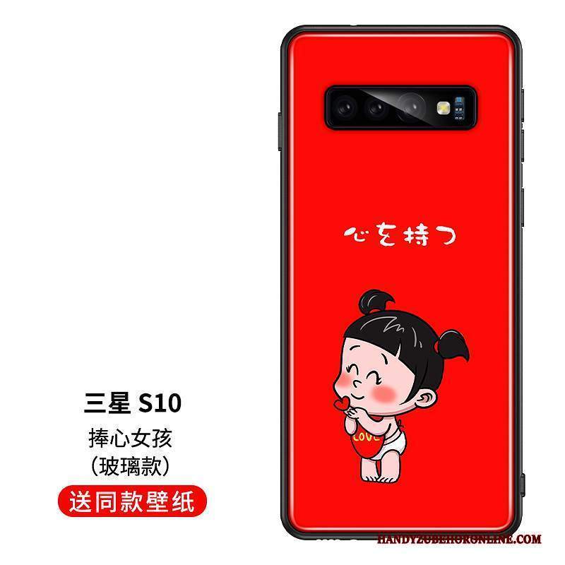 Custodia Samsung Galaxy S10 Creativo Di Personalità Amanti, Cover Samsung Galaxy S10 Silicone Morbido Rosso