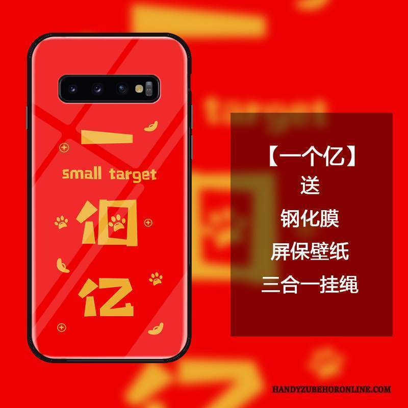 Custodia Samsung Galaxy S10 Creativo Rosso Di Personalità, Cover Samsung Galaxy S10 Protezione Tutto Incluso Ornamenti Appesi