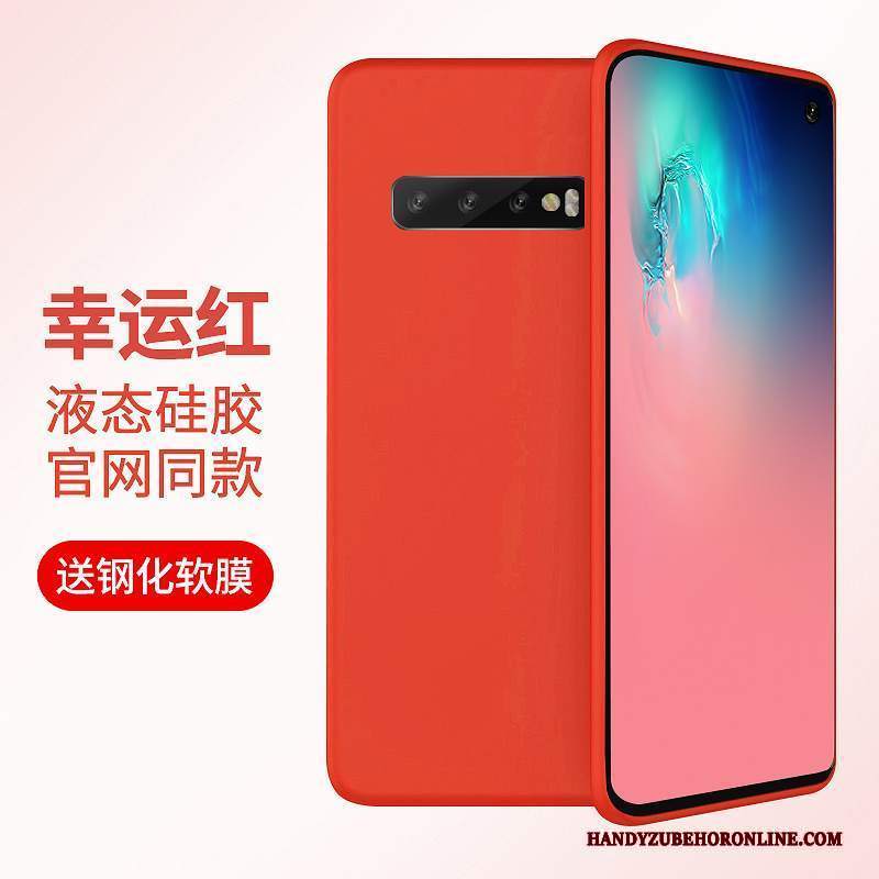 Custodia Samsung Galaxy S10+ Creativo Sottile Rosso, Cover Samsung Galaxy S10+ Protezione High End Morbido