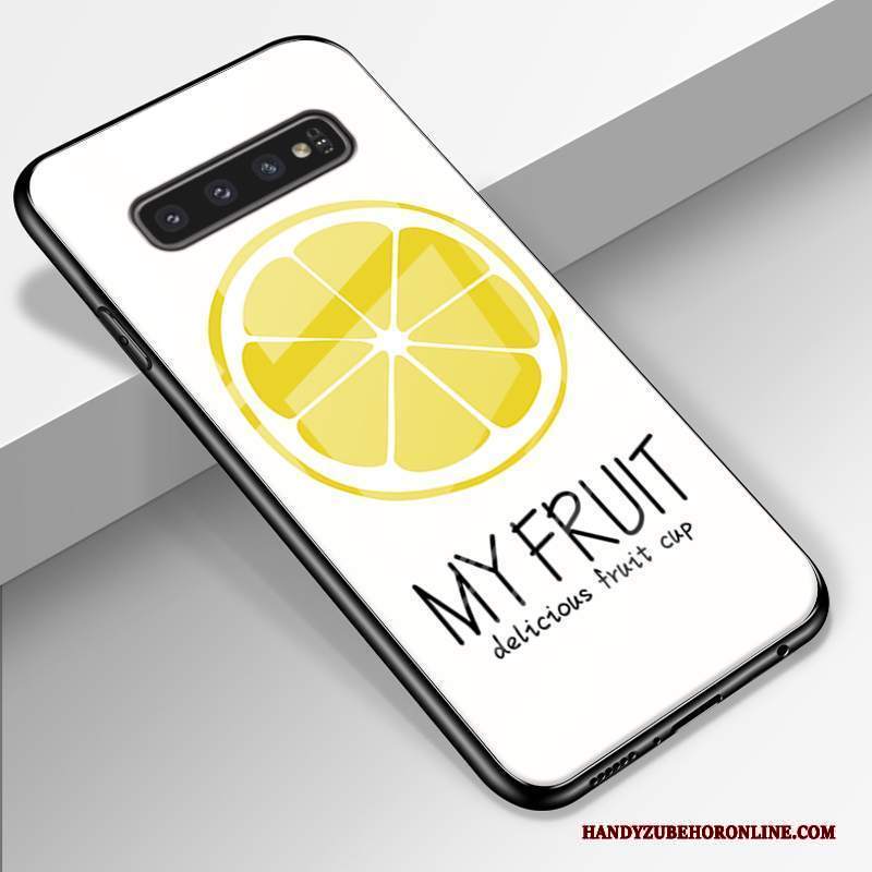 Custodia Samsung Galaxy S10+ Creativo Tutto Incluso Tendenza, Cover Samsung Galaxy S10+ Silicone Morbido Giallo