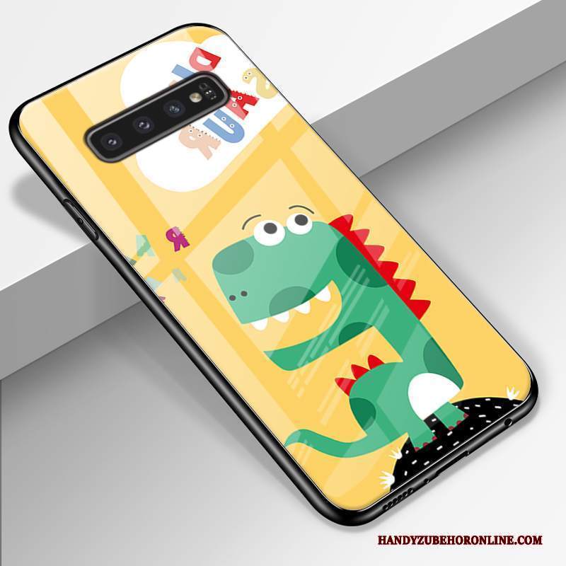 Custodia Samsung Galaxy S10+ Creativo Tutto Incluso Tendenza, Cover Samsung Galaxy S10+ Silicone Morbido Giallo