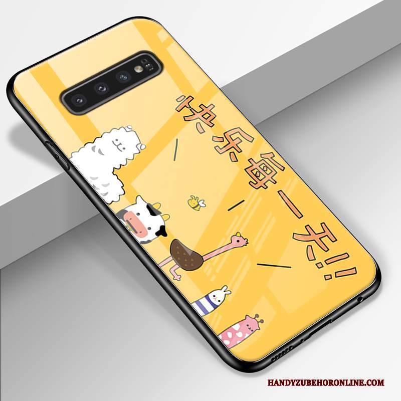 Custodia Samsung Galaxy S10+ Creativo Tutto Incluso Tendenza, Cover Samsung Galaxy S10+ Silicone Morbido Giallo