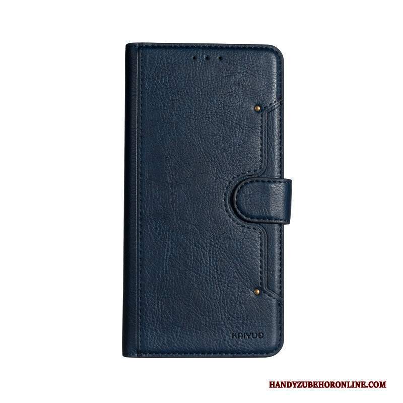 Custodia Samsung Galaxy S10+ Folio Blu Anti-caduta, Cover Samsung Galaxy S10+ Pelle Affari Morbido