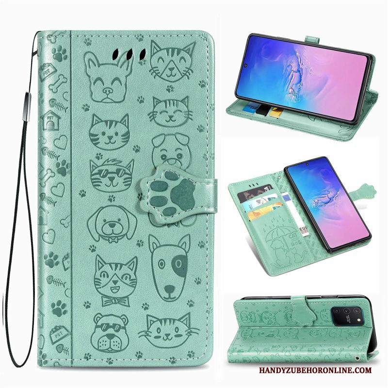 Custodia Samsung Galaxy S10 Lite Pelle Verde Anti-caduta, Cover Samsung Galaxy S10 Lite Folio Modellotelefono