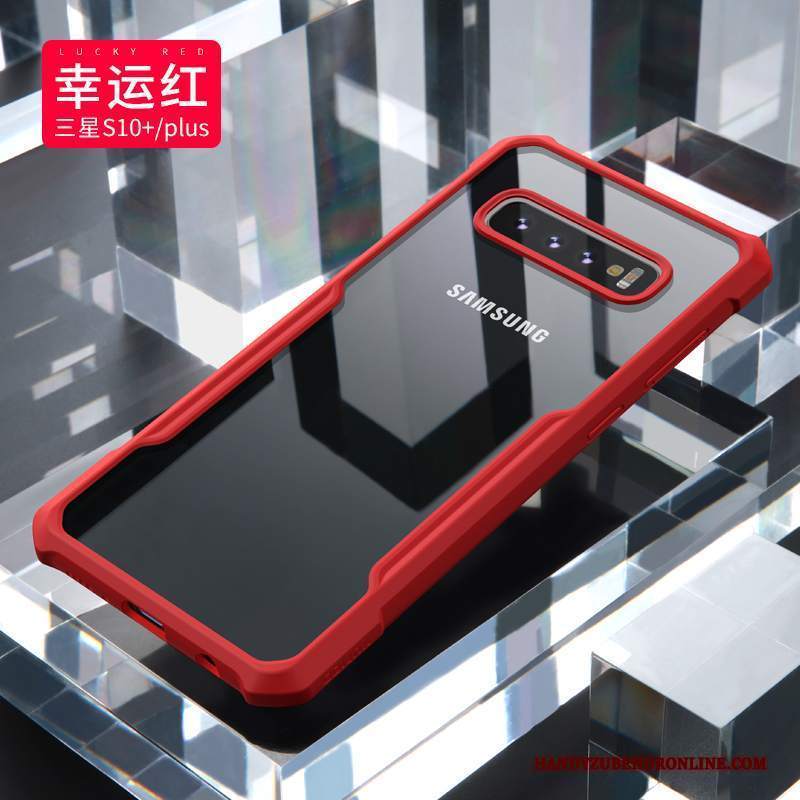 Custodia Samsung Galaxy S10+ Moda Rosso Di Personalità, Cover Samsung Galaxy S10+ Silicone Tutto Incluso Anti-caduta